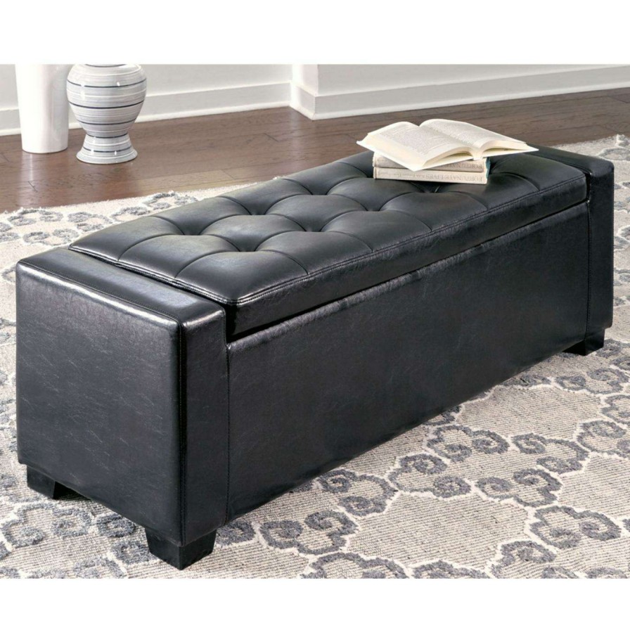 Indoor Benches * | Best Sale Indoor Storage Benches Signature Design By Ashley Benches 54 In. Backless Upholstered Storage Bench