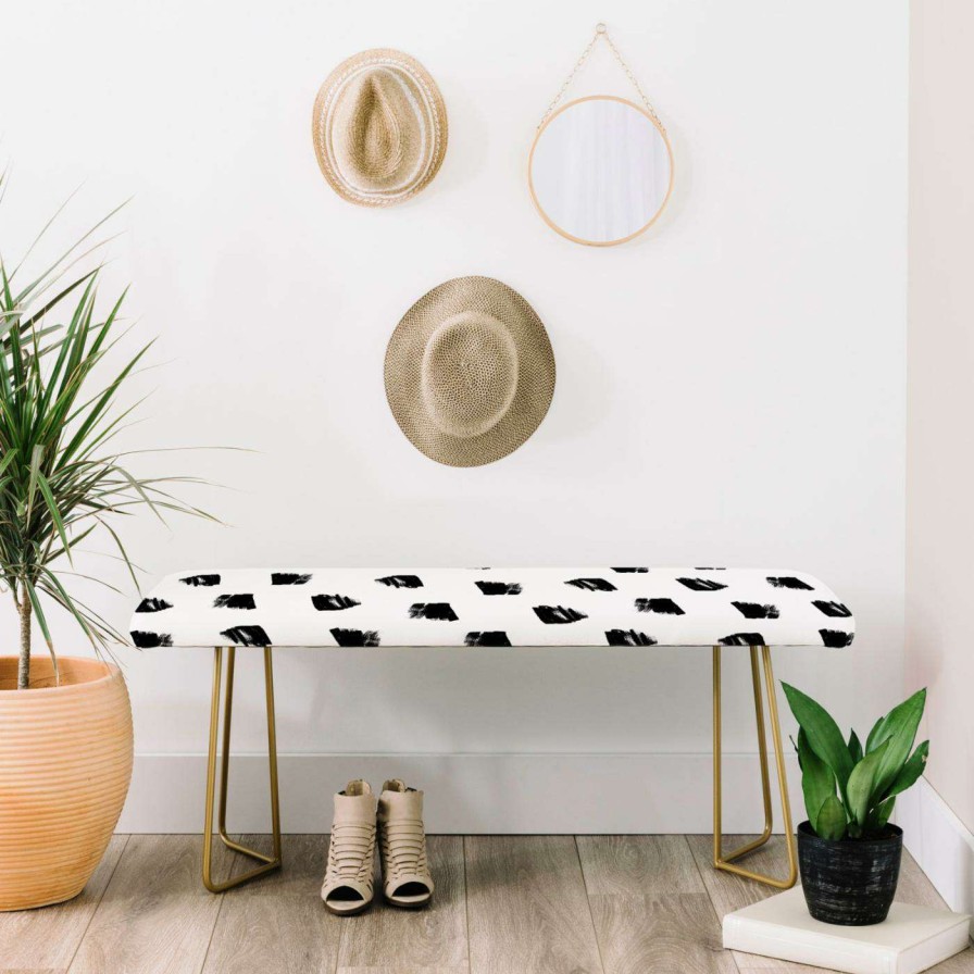 Indoor Benches * | Deals Bedroom Benches Deny Designs Kelly Haines Messy Dots Bench