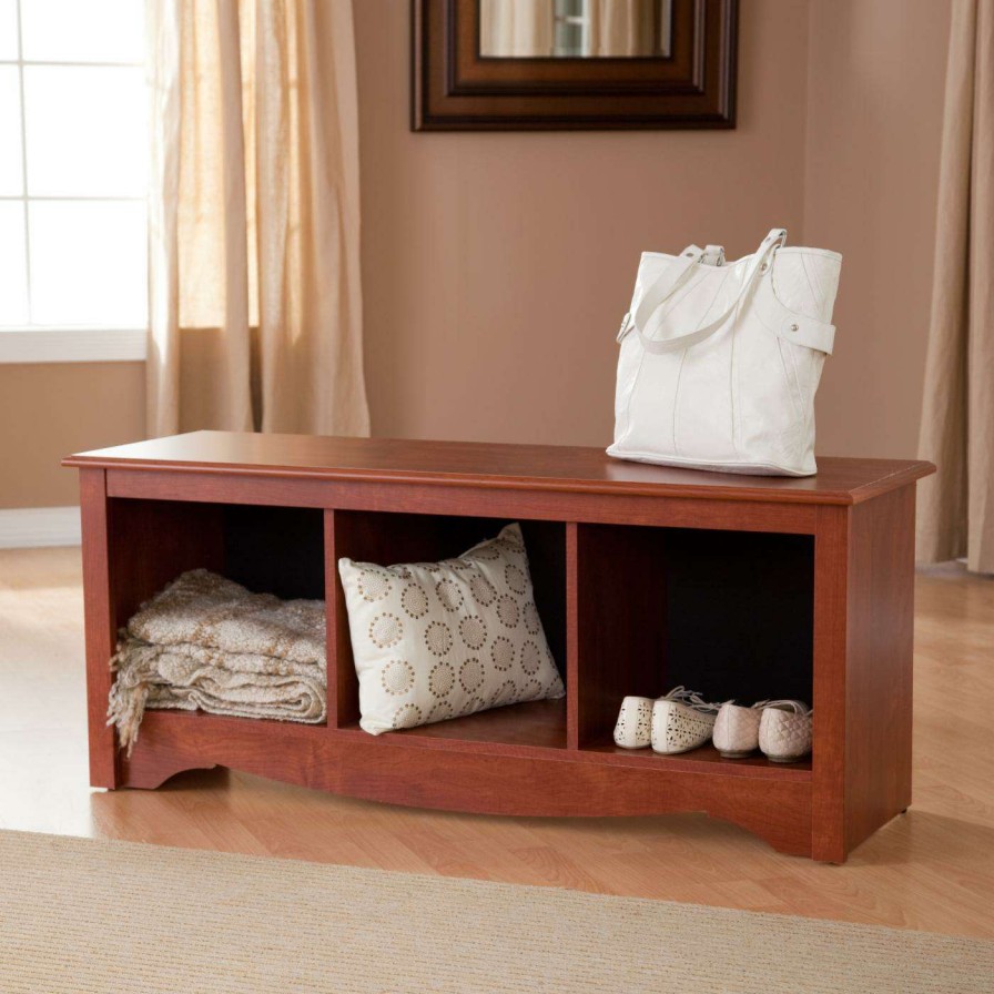 Indoor Benches * | Top 10 Indoor Storage Benches Prepac Monterey Cubbie Bench White