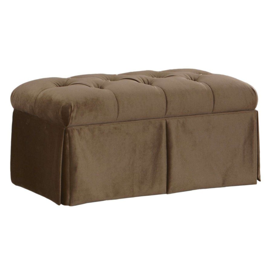 Indoor Benches * | Best Sale Skyline Furniture Ottoman Benches Mystere Moccasin Skirted Storage Bench