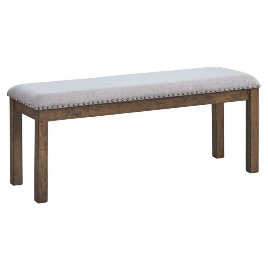 Dining Chairs * | Coupon Kitchen & Dining Benches Signature Design By Ashley Moriville Backless Upholstered Nailhead Trim Dining Bench