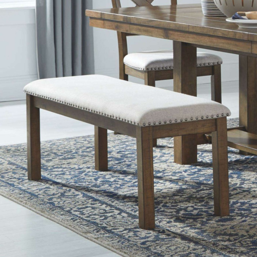 Dining Chairs * | Coupon Kitchen & Dining Benches Signature Design By Ashley Moriville Backless Upholstered Nailhead Trim Dining Bench