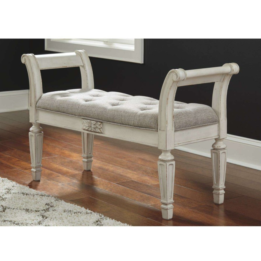 Indoor Benches * | Top 10 Entryway Benches Signature Design By Ashley Realyn Accent Bench