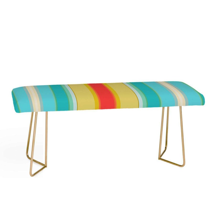 Indoor Benches * | Brand New Bedroom Benches Deny Designs Sharon Turner Deckchair Stripe Bench