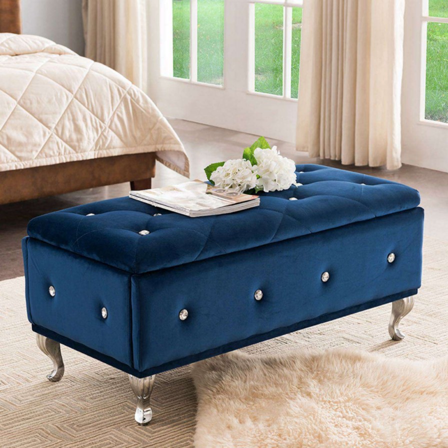 Indoor Benches * | Cheapest K&B Furniture Bedroom Benches K&B Furniture Upholstered Tufted Bedroom Bench