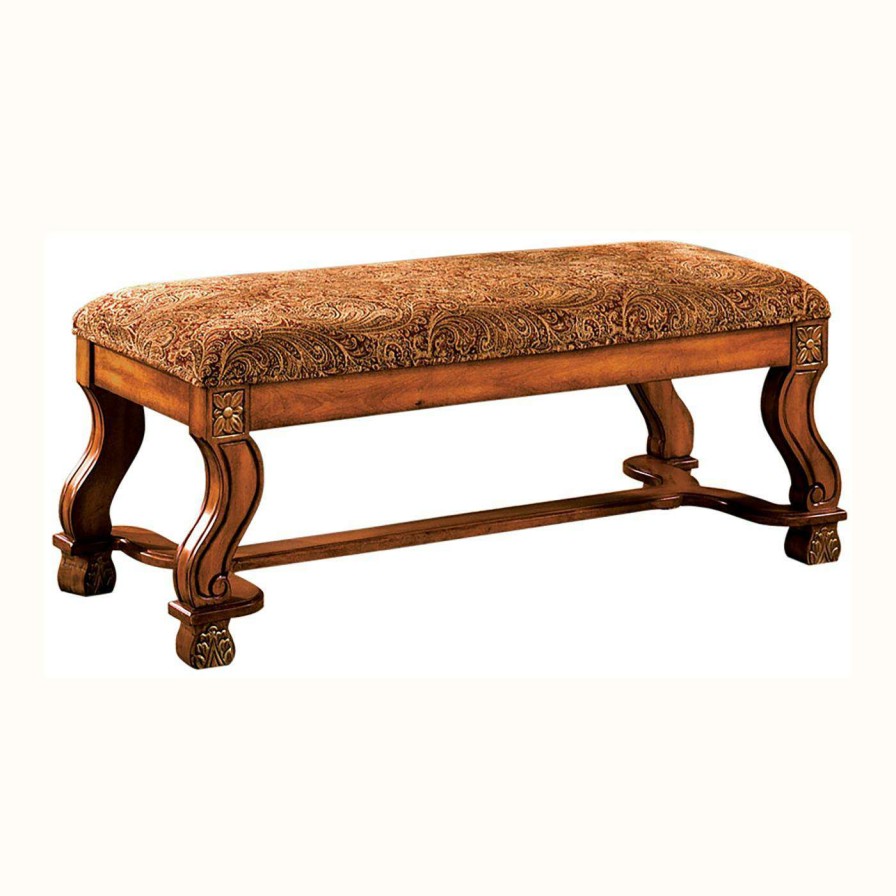 Indoor Benches * | Best Reviews Of Bedroom Benches Furniture Of America Alain Traditional-Style Upholstered Bench