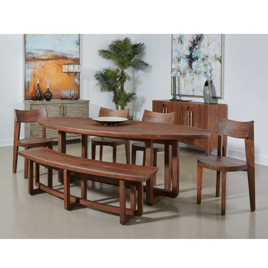 Dining Chairs * | Wholesale Kitchen & Dining Benches Coast To Coast Imports Arcadia Curved Dining Bench