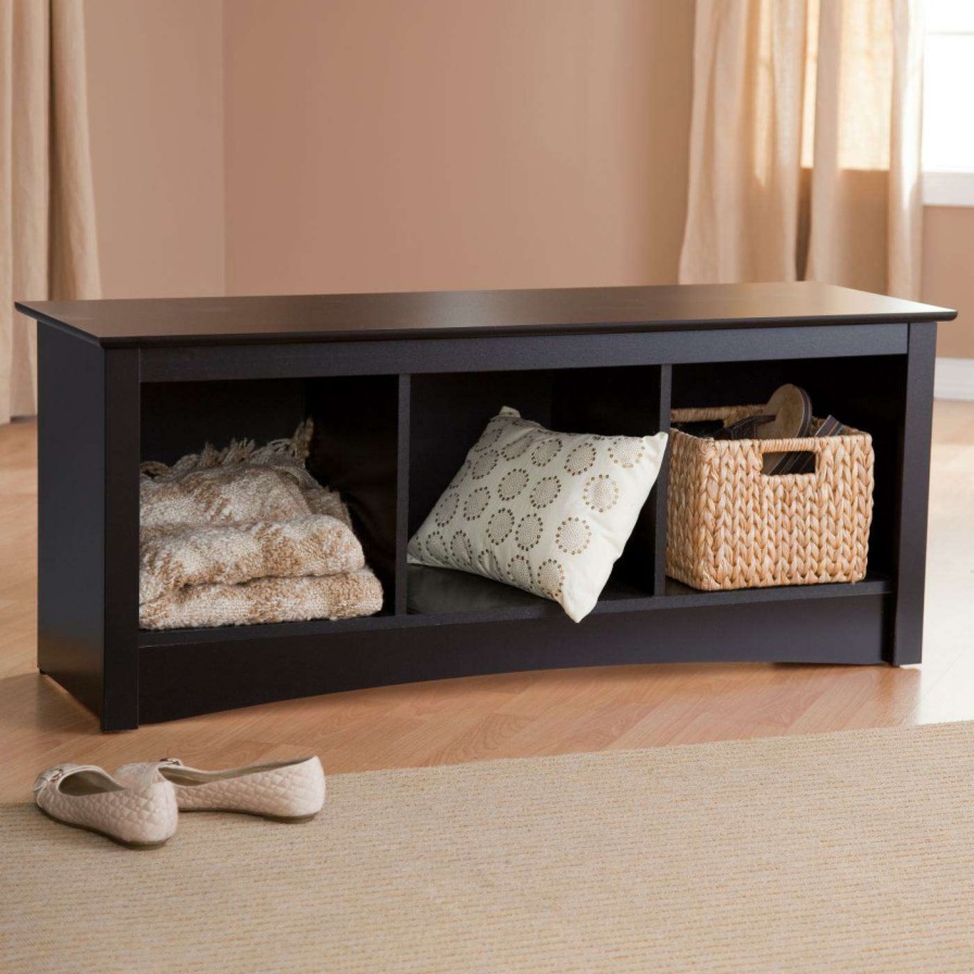 Indoor Benches * | Buy Indoor Storage Benches Prepac Sonoma Black Cubbie Bench