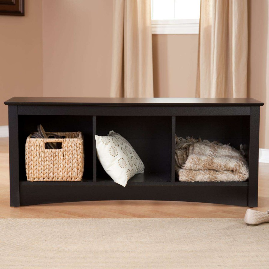 Indoor Benches * | Buy Indoor Storage Benches Prepac Sonoma Black Cubbie Bench