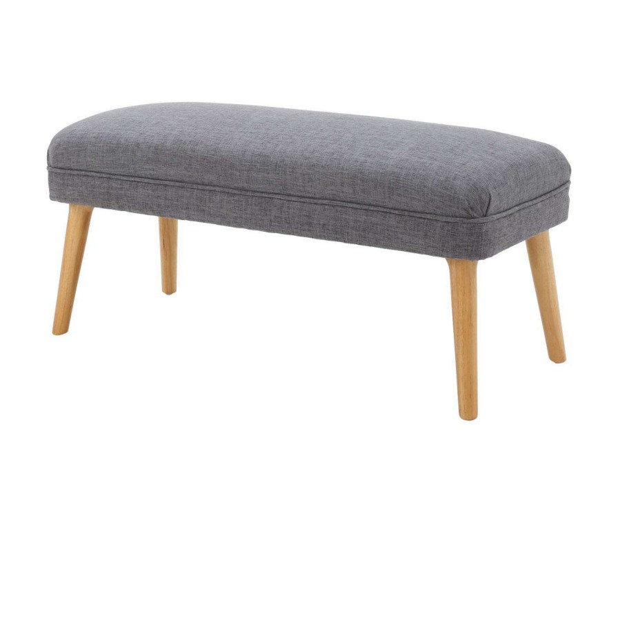 Indoor Benches * | Buy Ottoman Benches Hn Home Adjaye Mid-Century Modern Upholstered Ottoman/Bench