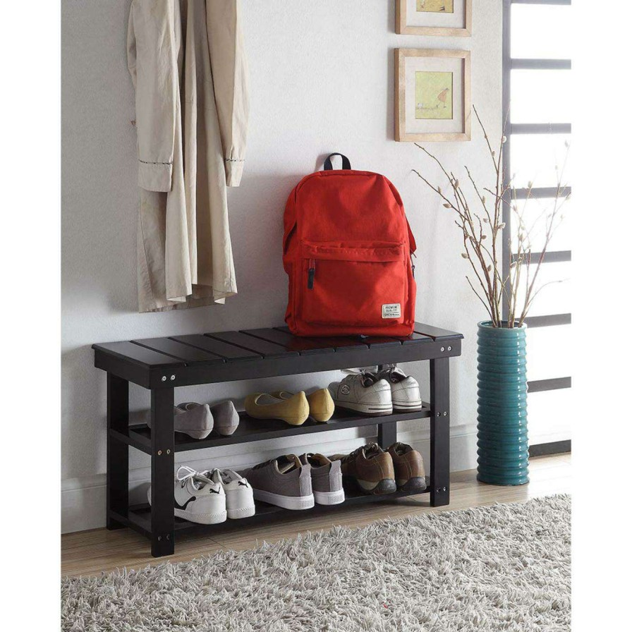 Indoor Benches * | Flash Sale Indoor Storage Benches Convenience Concepts Designs4Comfort Utility Mudroom Bench