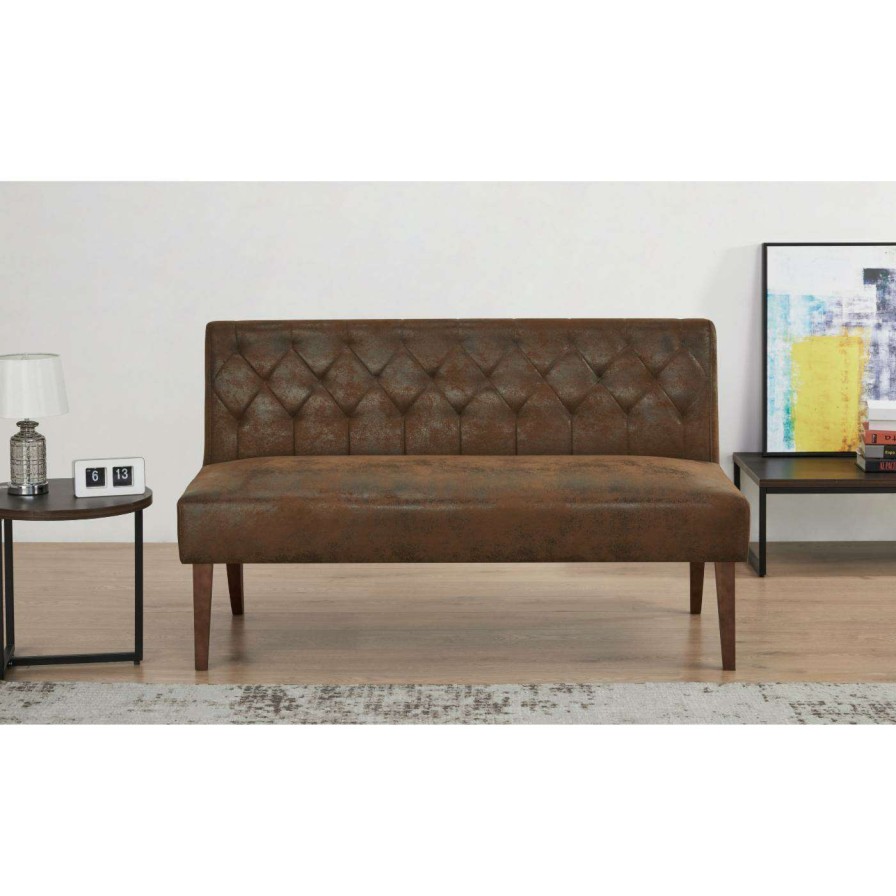 Indoor Benches * | Promo Settee Benches Gold Sparrow Chelsea Tufted Settee