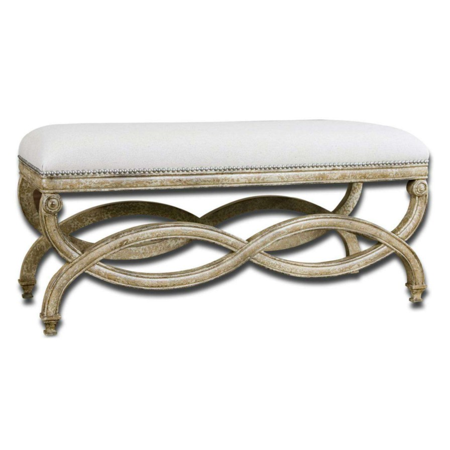 Indoor Benches * | Budget Uttermost Bedroom Benches Karline Bench