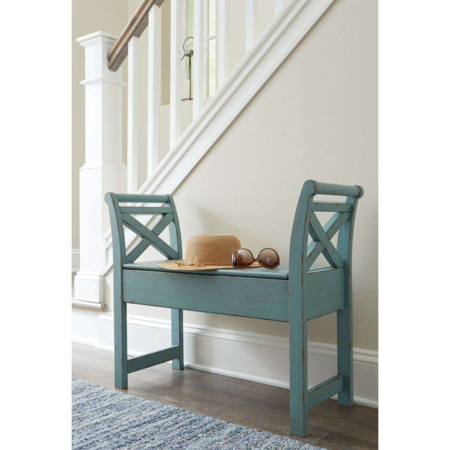 Indoor Benches * | Best Sale Entryway Benches Signature Design By Ashley Heron Ridge Backless Accent Bench