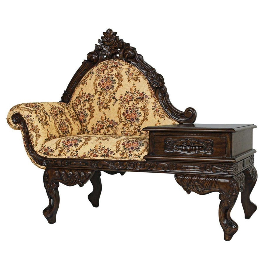 Indoor Benches * | Deals Settee Benches Design Toscano Victorian-Style Gossip Bench