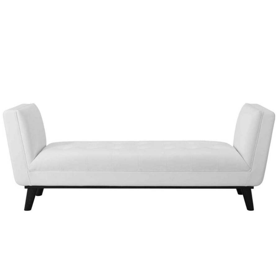 Indoor Benches * | Cheapest Bedroom Benches Modway Haven Tufted Button Faux Leather Accent Bench