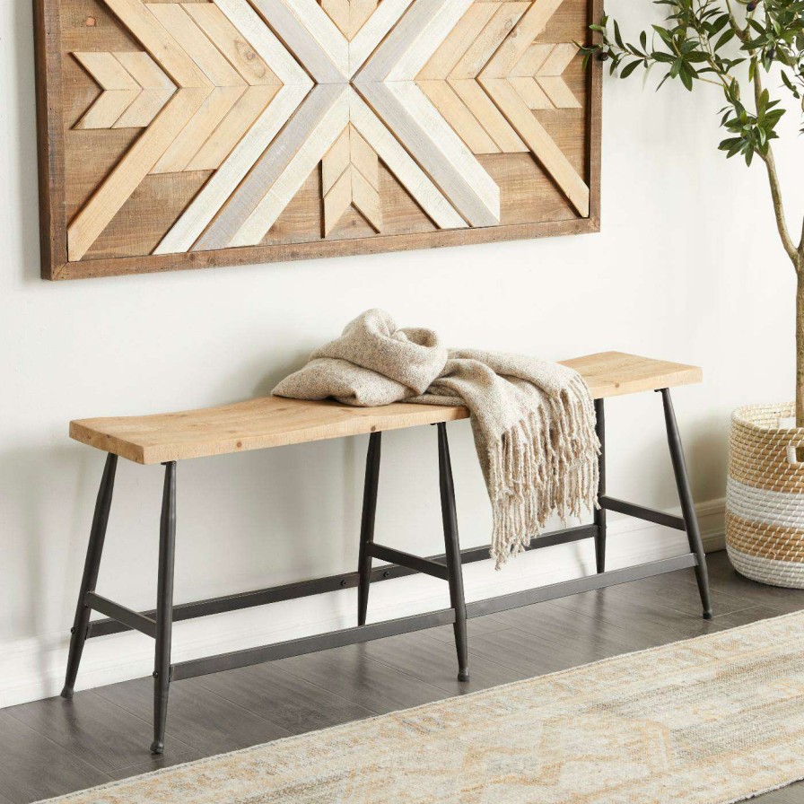 Indoor Benches * | Best Sale Entryway Benches Decmode Reclaimed Wood Bench