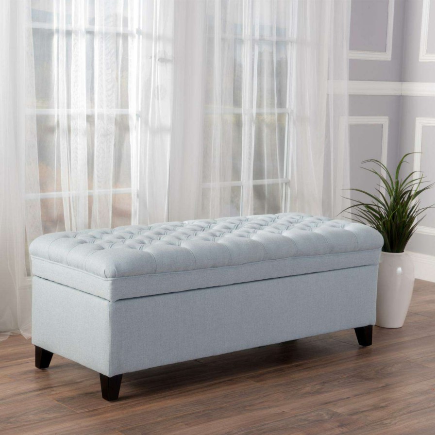 Indoor Benches * | Coupon Best Selling Home Ottoman Benches Logan Fabric Storage Indoor Bench