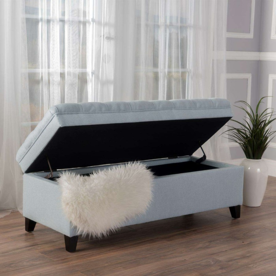 Indoor Benches * | Coupon Best Selling Home Ottoman Benches Logan Fabric Storage Indoor Bench