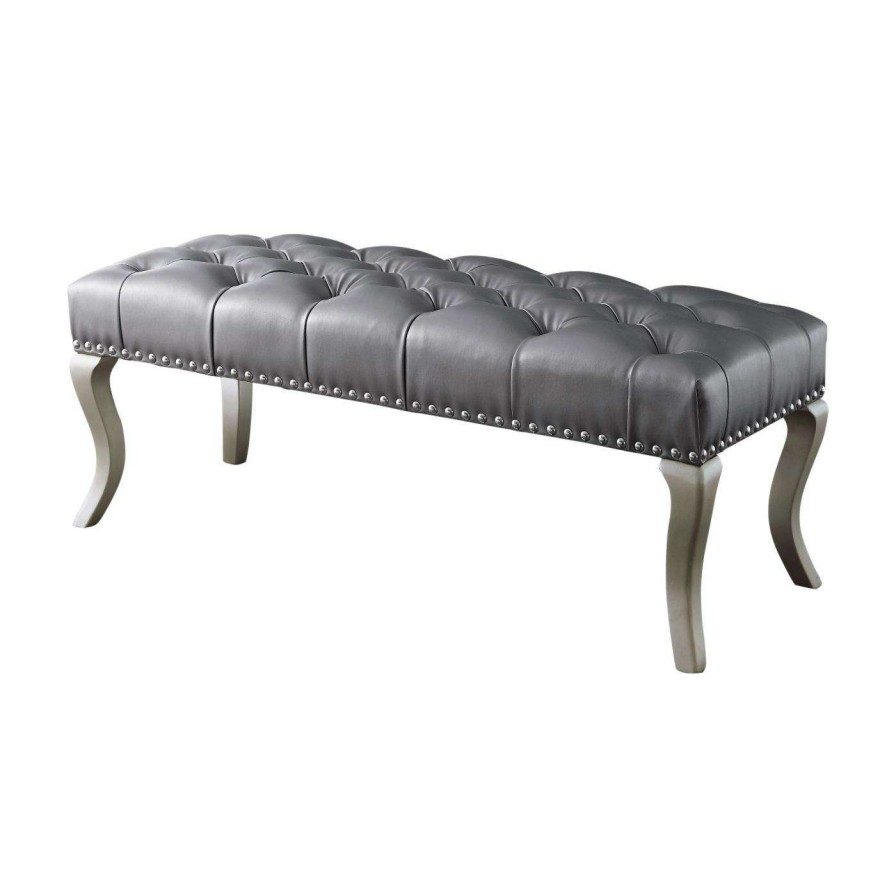 Indoor Benches * | Promo Entryway Benches Roundhill Furniture Decor Maxem Tufted Indoor Bench