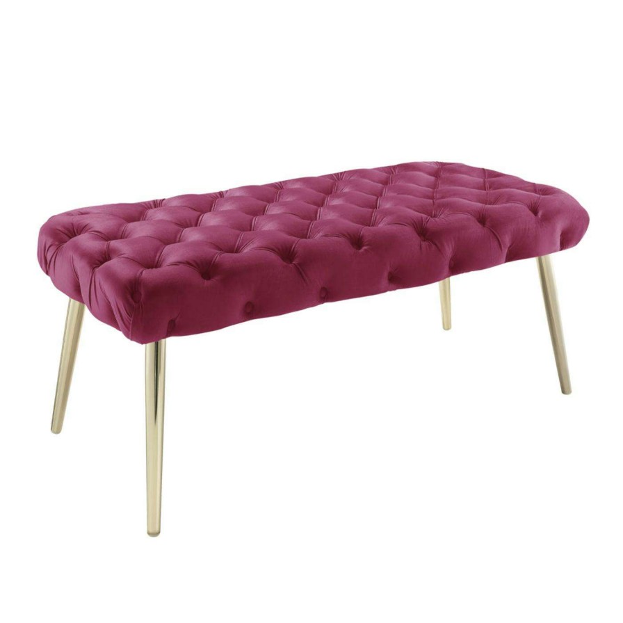 Indoor Benches * | Best Sale Bedroom Benches Nicole Miller Kelis Velvet Bench