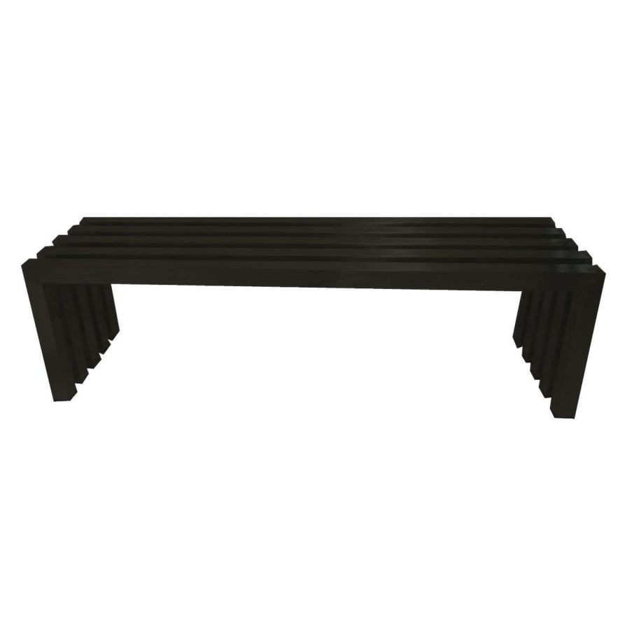 Indoor Benches * | Cheapest Entryway Benches Pangea Home Vlad Metal Indoor Bench Brushed Metal