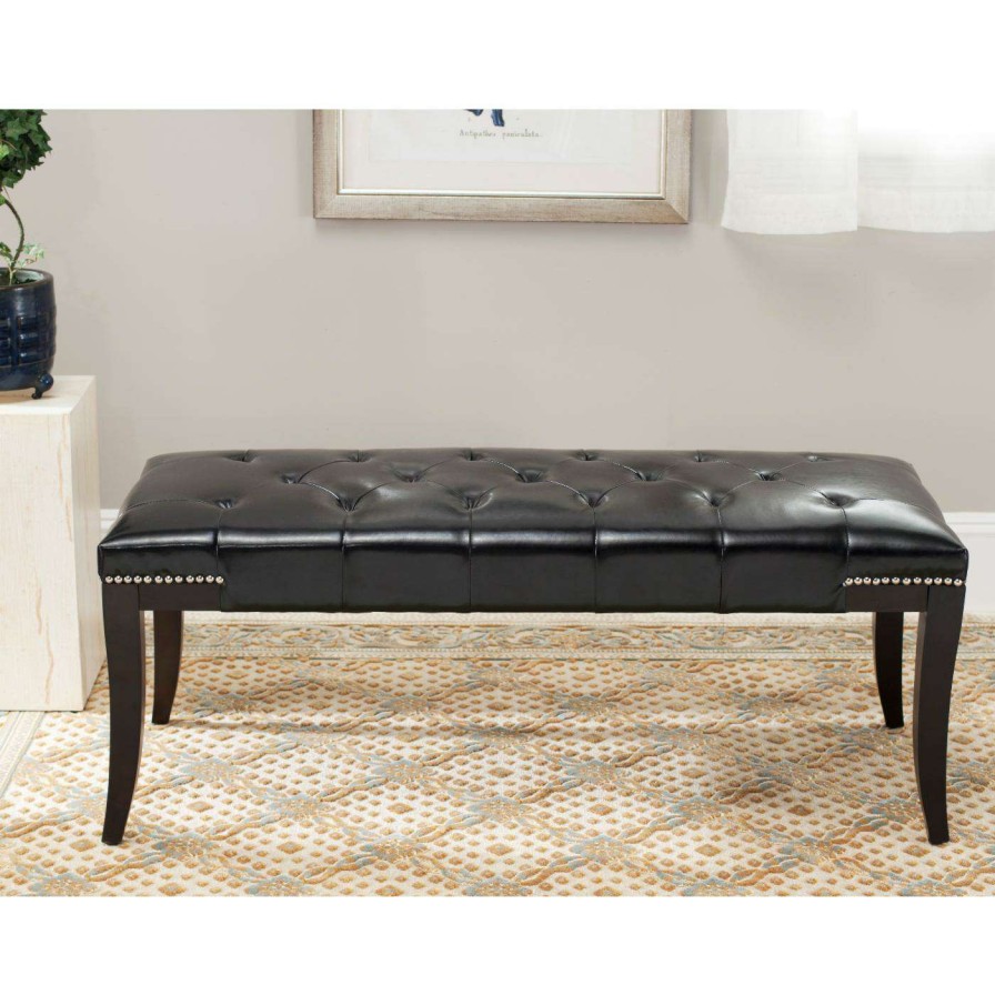 Indoor Benches * | Buy Bedroom Benches Safavieh Gibbons Backless Tufted Indoor Bench