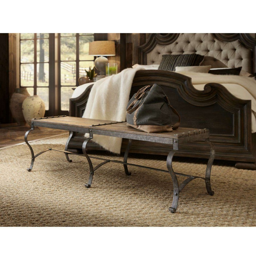 Indoor Benches * | Discount Bedroom Benches Hooker Furniture Hill Country Ozark Bedroom Bench