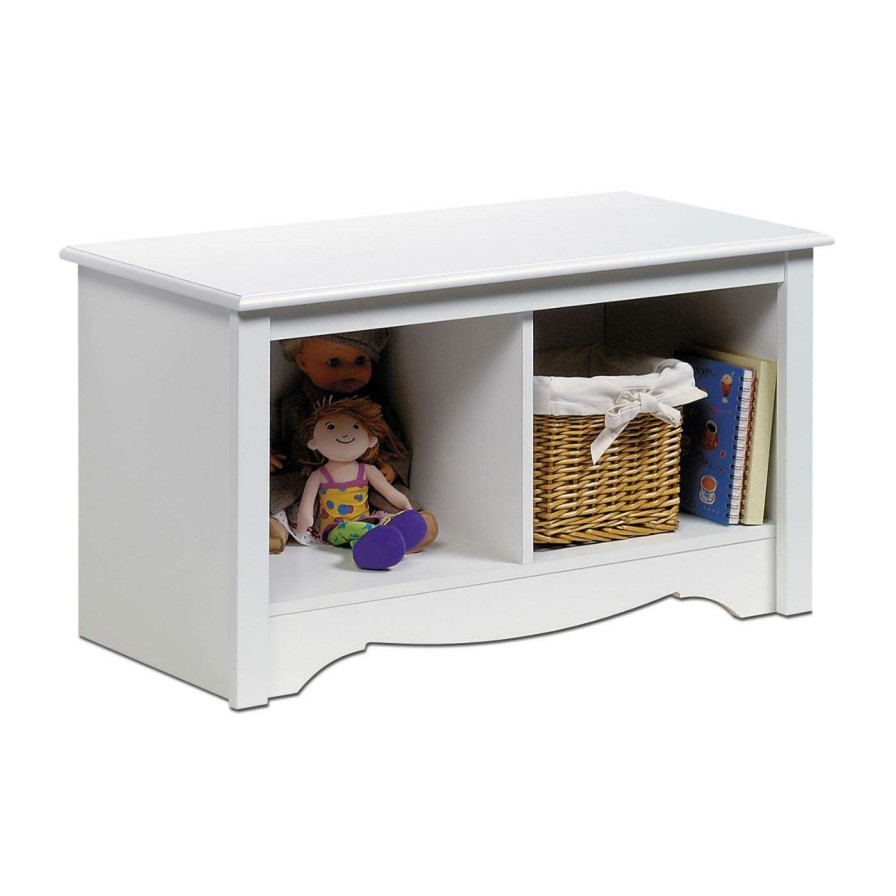 Indoor Benches * | Brand New Indoor Storage Benches Prepac White Monterey Twin Cubbie Bench