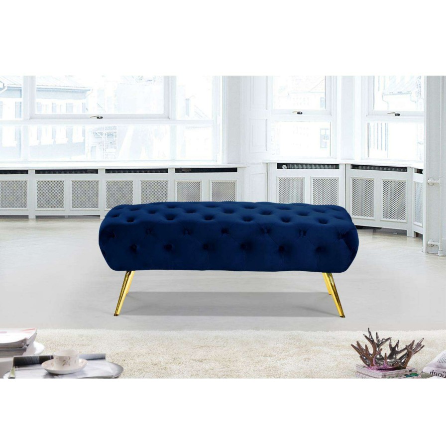 Indoor Benches * | Wholesale Ottoman Benches Meridian Furniture Inc Amara Tufted Backless Bench