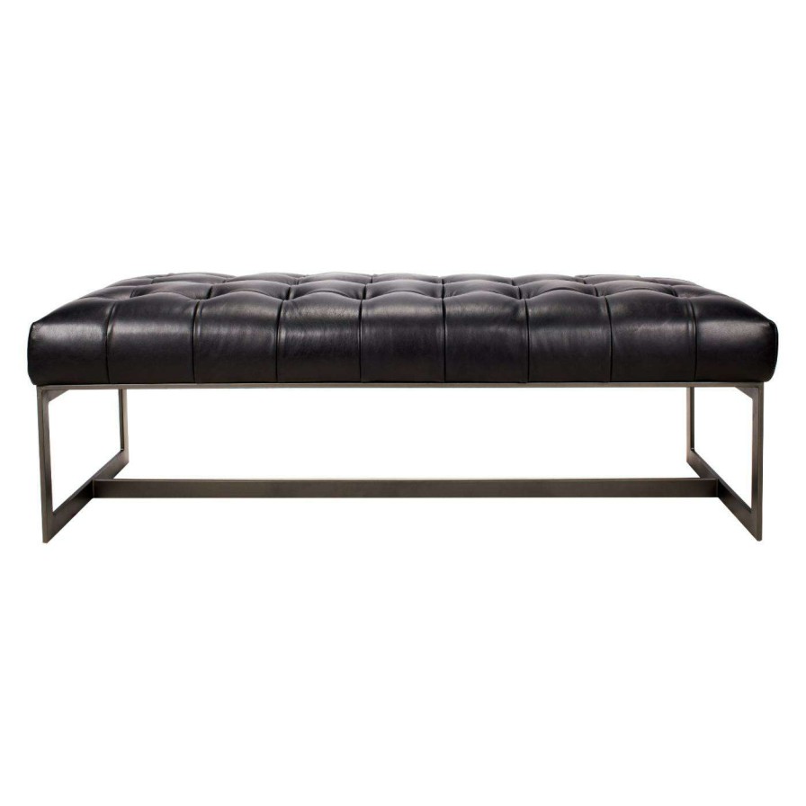 Indoor Benches * | New Entryway Benches Moes Home Collection Wyatt Leather Indoor Bench