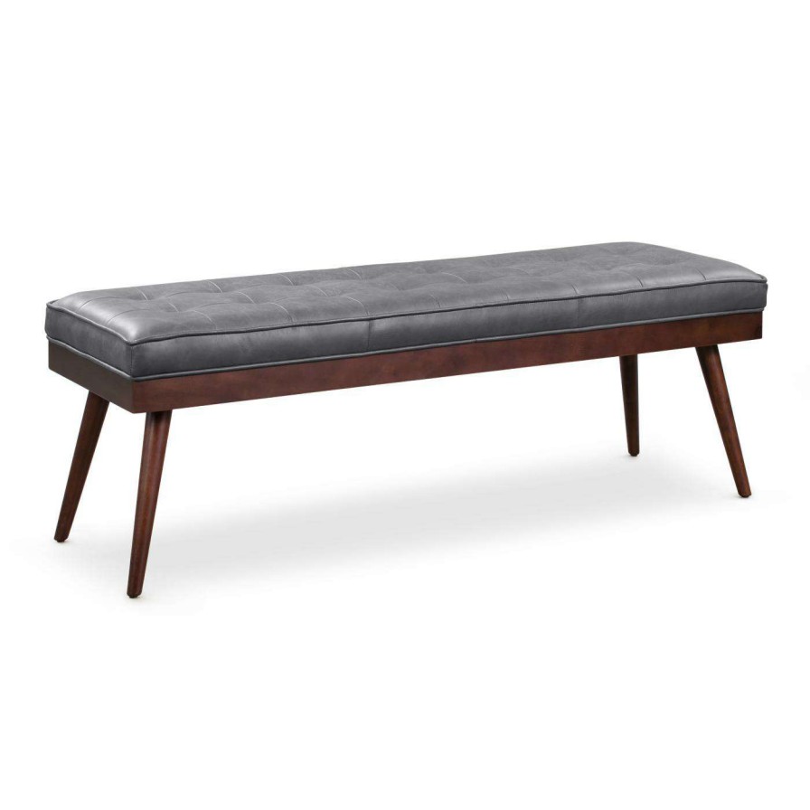 Indoor Benches * | Discount Poly & Bark Bedroom Benches Poly & Bark Luca Leather Upholstered Indoor Bench