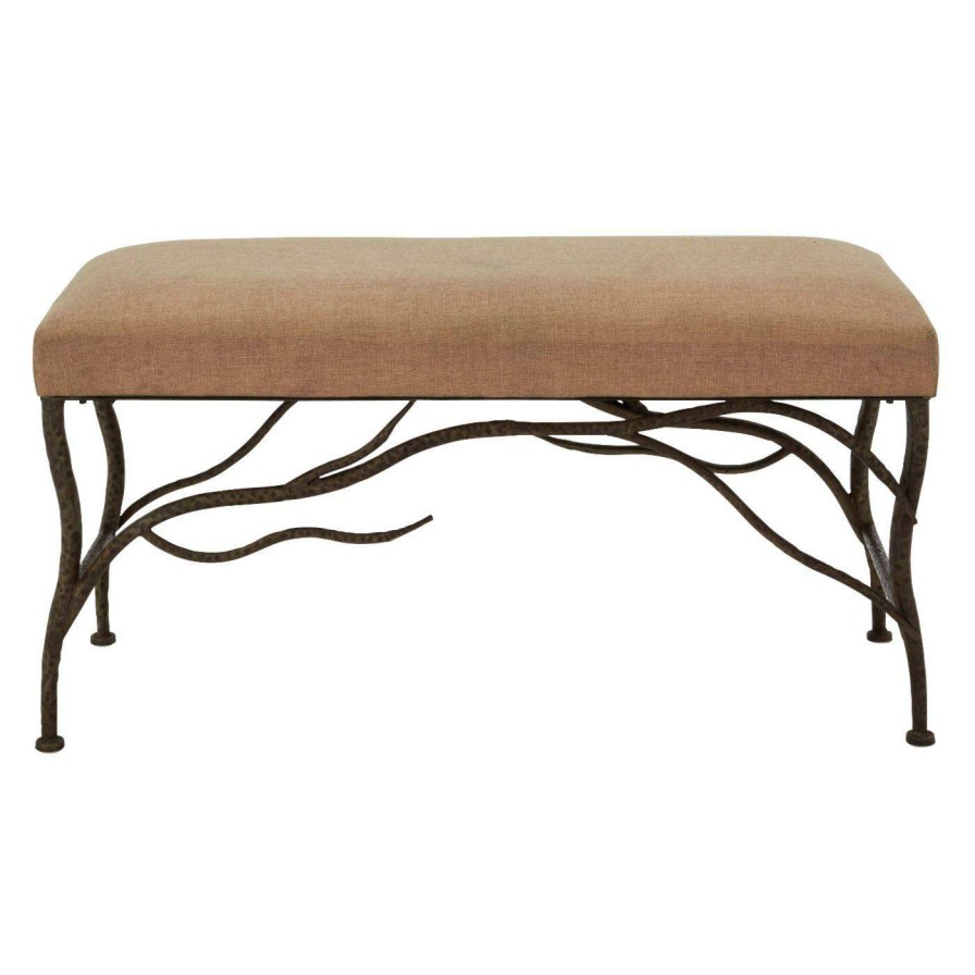 Indoor Benches * | Promo Entryway Benches Decmode Backless Bench With Branch Detailing