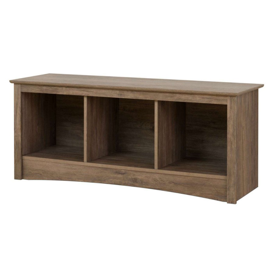 Indoor Benches * | Wholesale Indoor Storage Benches Prepac Cubby Bench Drifted Gray