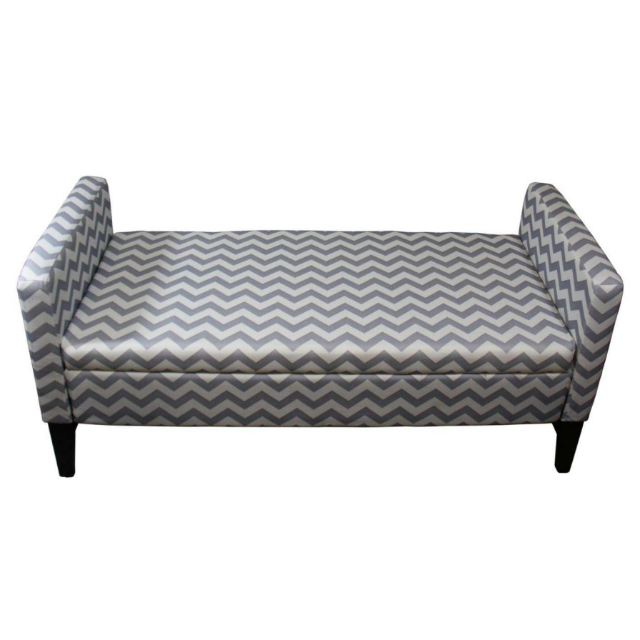 Indoor Benches * | Best Pirce Indoor Storage Benches Ore International Chevron Storage Bench