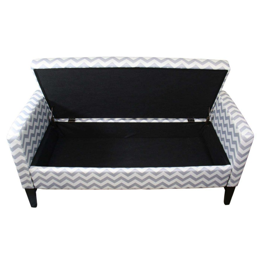 Indoor Benches * | Best Pirce Indoor Storage Benches Ore International Chevron Storage Bench