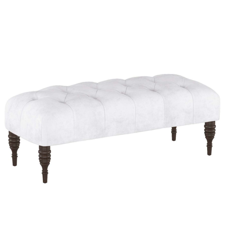 Indoor Benches * | Deals Skyline Furniture Bedroom Benches Velvet Tufted Bench