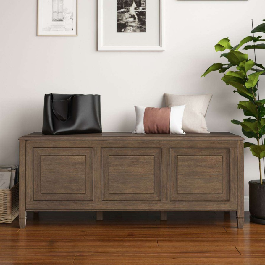 Indoor Benches * | Wholesale Brooklyn & Max Indoor Storage Benches Brooklyn & Max Somerset Traditional Storage Bench