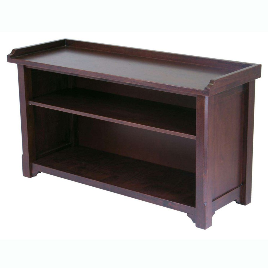 Indoor Benches * | Best Deal Indoor Storage Benches Winsome Granville Storage Bench- Walnut