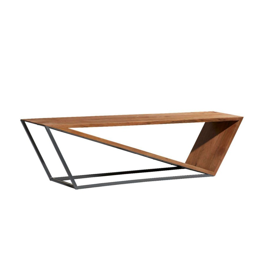 Indoor Benches * | Wholesale Entryway Benches Decmode Wood And Metal Contemporary Bench