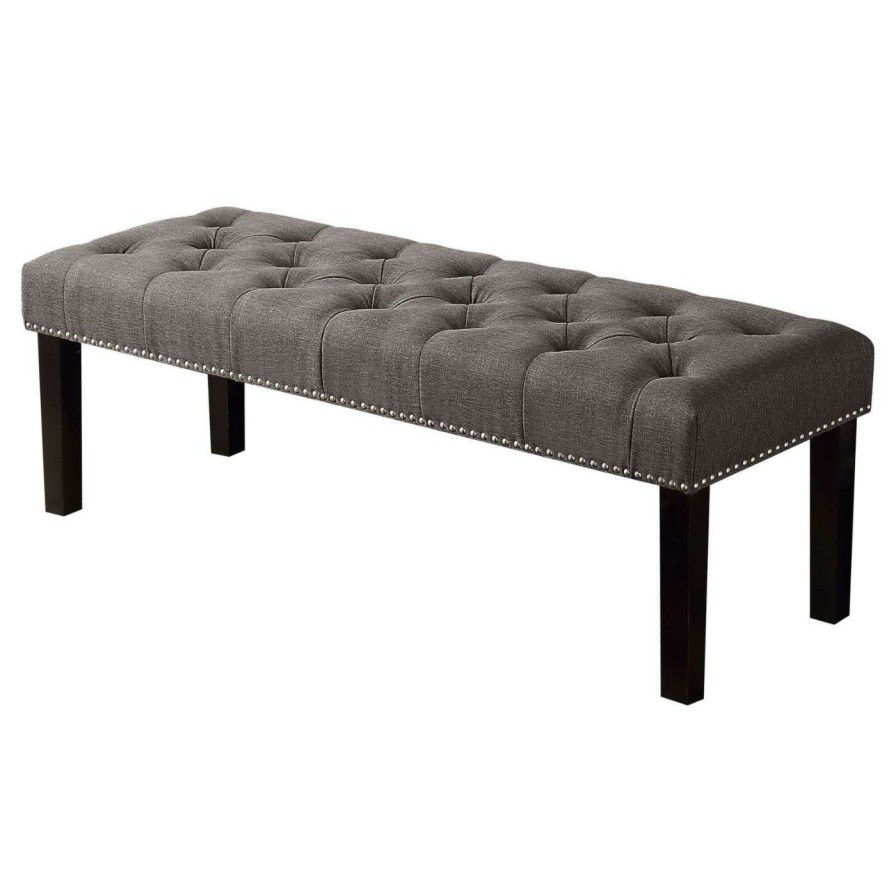 Indoor Benches * | Top 10 Bedroom Benches Rosevera Ercole Upholstered Tufted Bench