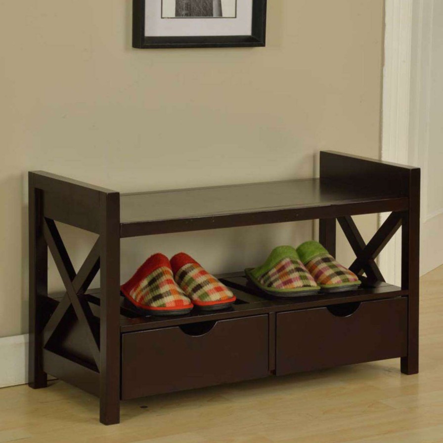 Indoor Benches * | Best Deal K&B Furniture Indoor Storage Benches K And B Furniture Crossway Entryway Bench