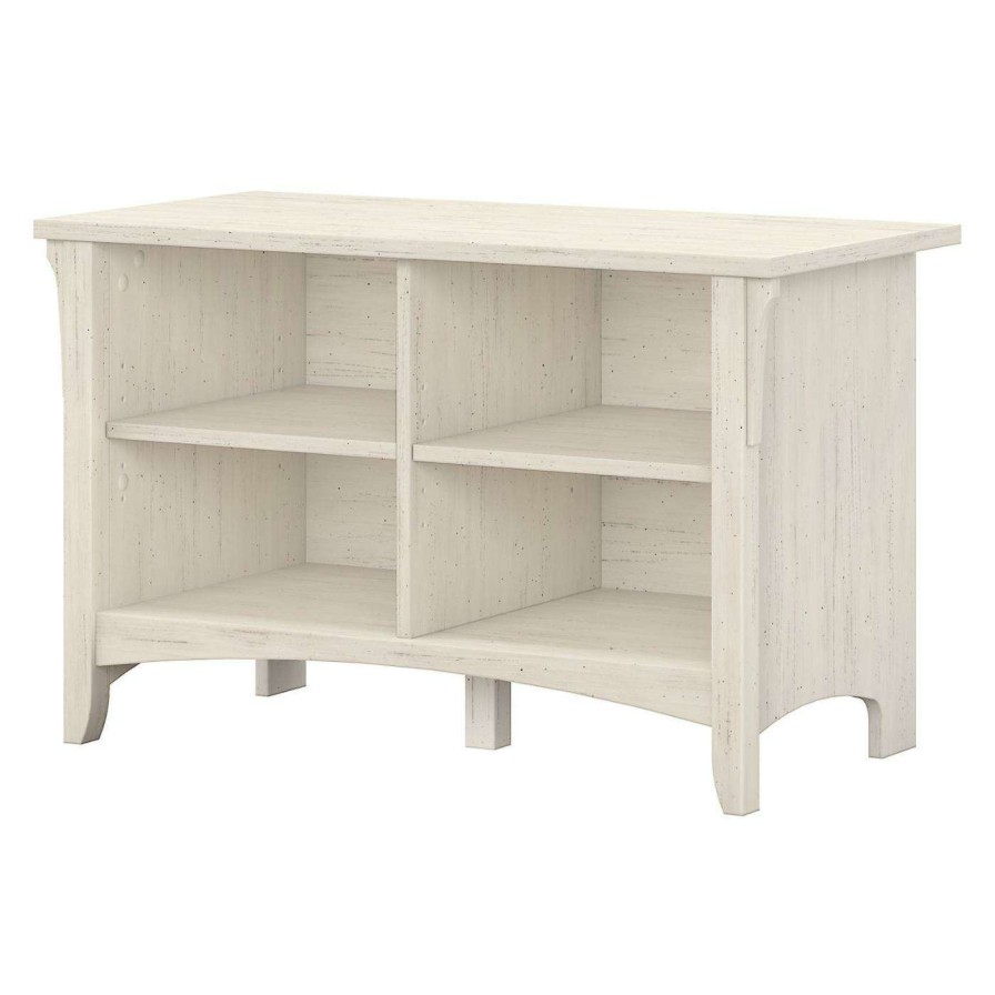 Indoor Benches * | Best Deal Indoor Storage Benches Bush Furniture Salinas Indoor Shoe Storage Bench Cape Cod Gray