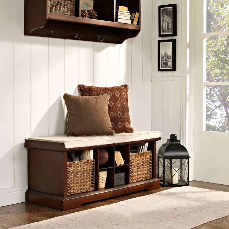 Indoor Benches * | Best Deal Indoor Storage Benches Crosley Brennan Entryway Storage Bench Mahogany