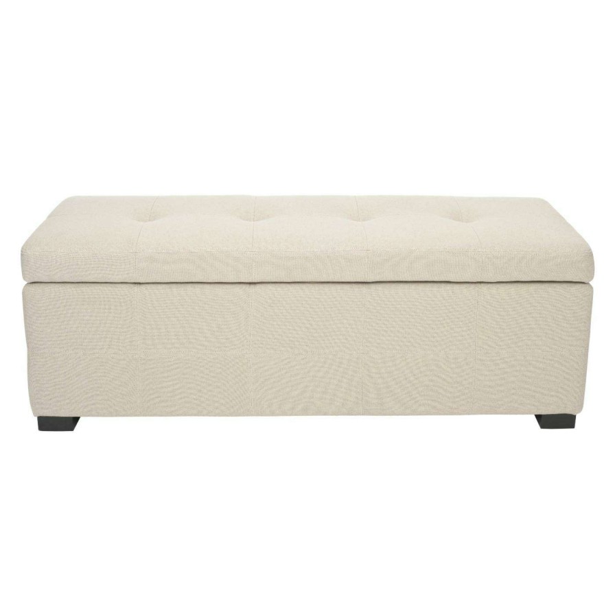 Indoor Benches * | Cheapest Indoor Storage Benches Safavieh Maiden Large Tufted Storage Bench