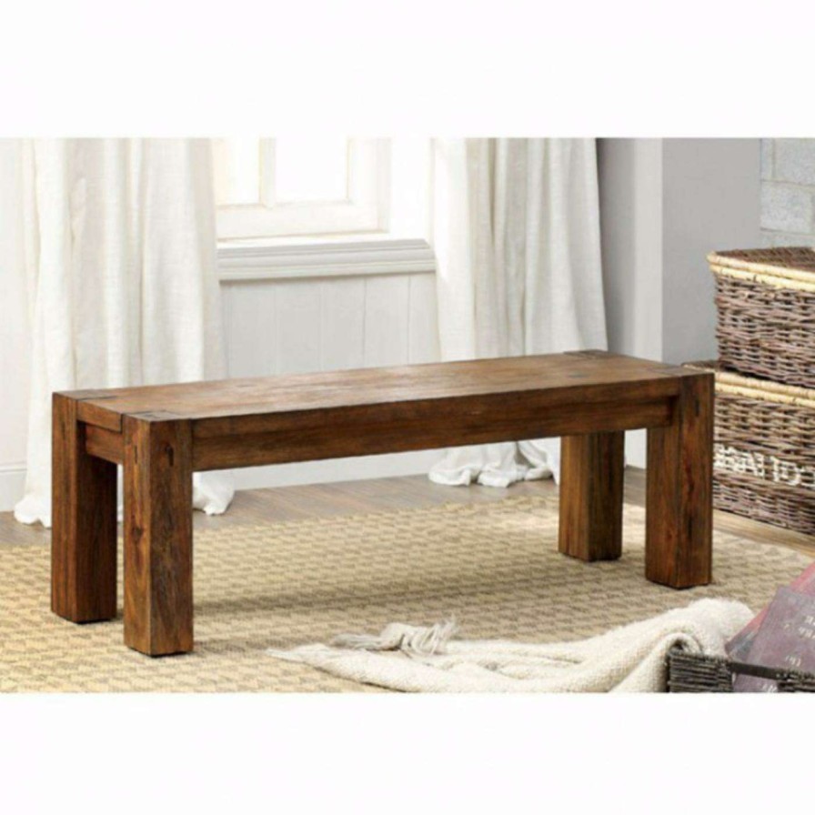 Indoor Benches * | Flash Sale Entryway Benches Benzara Frontier Backless Bench