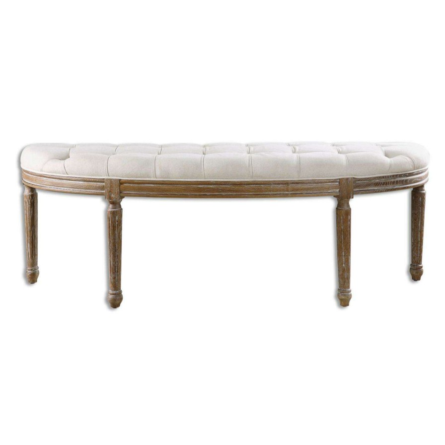 Indoor Benches * | Coupon Bedroom Benches Uttermost Leggett Tufted Bench