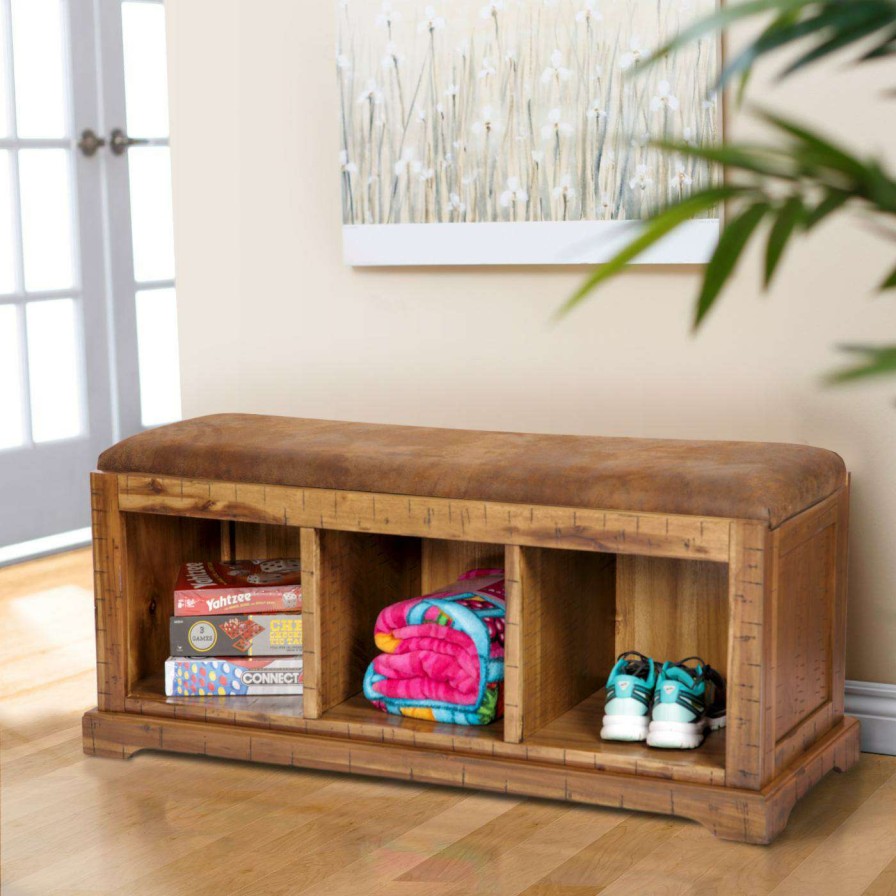 Indoor Benches * | Best Sale Entryway Benches Os Home And Office Furniture Wood Veneer Indoor Bench