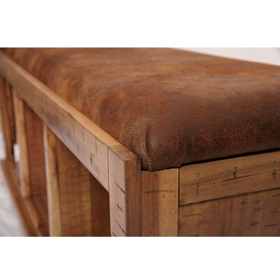 Indoor Benches * | Best Sale Entryway Benches Os Home And Office Furniture Wood Veneer Indoor Bench