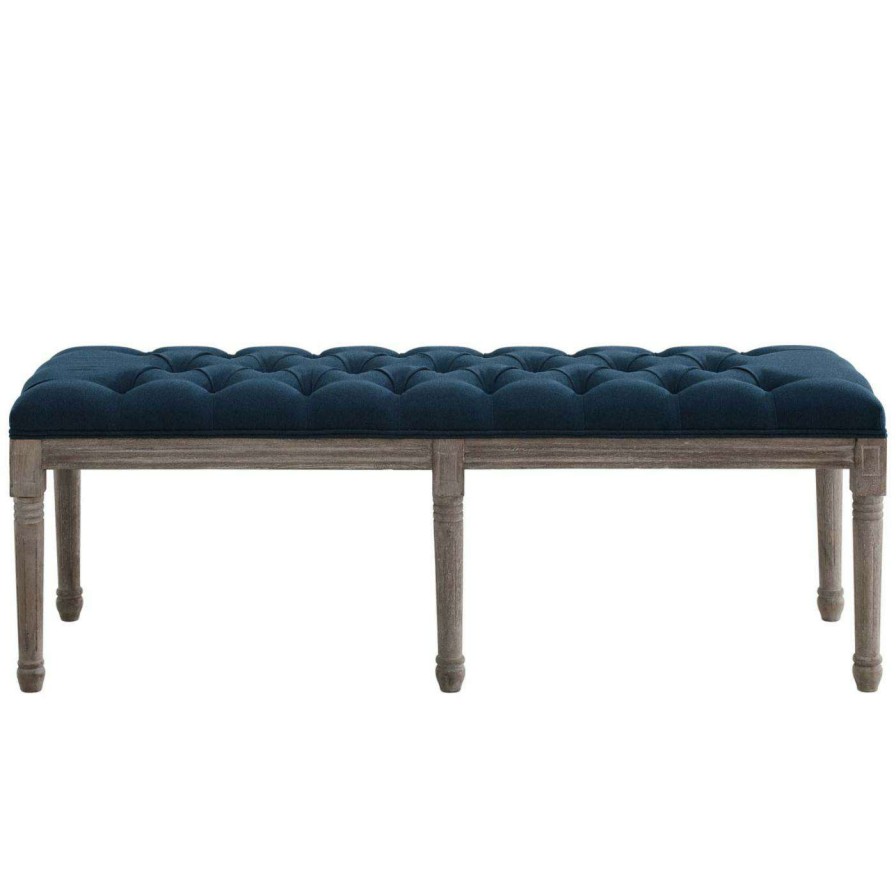 Indoor Benches * | Budget Bedroom Benches Modway Province French Vintage Upholstered Fabric Bench